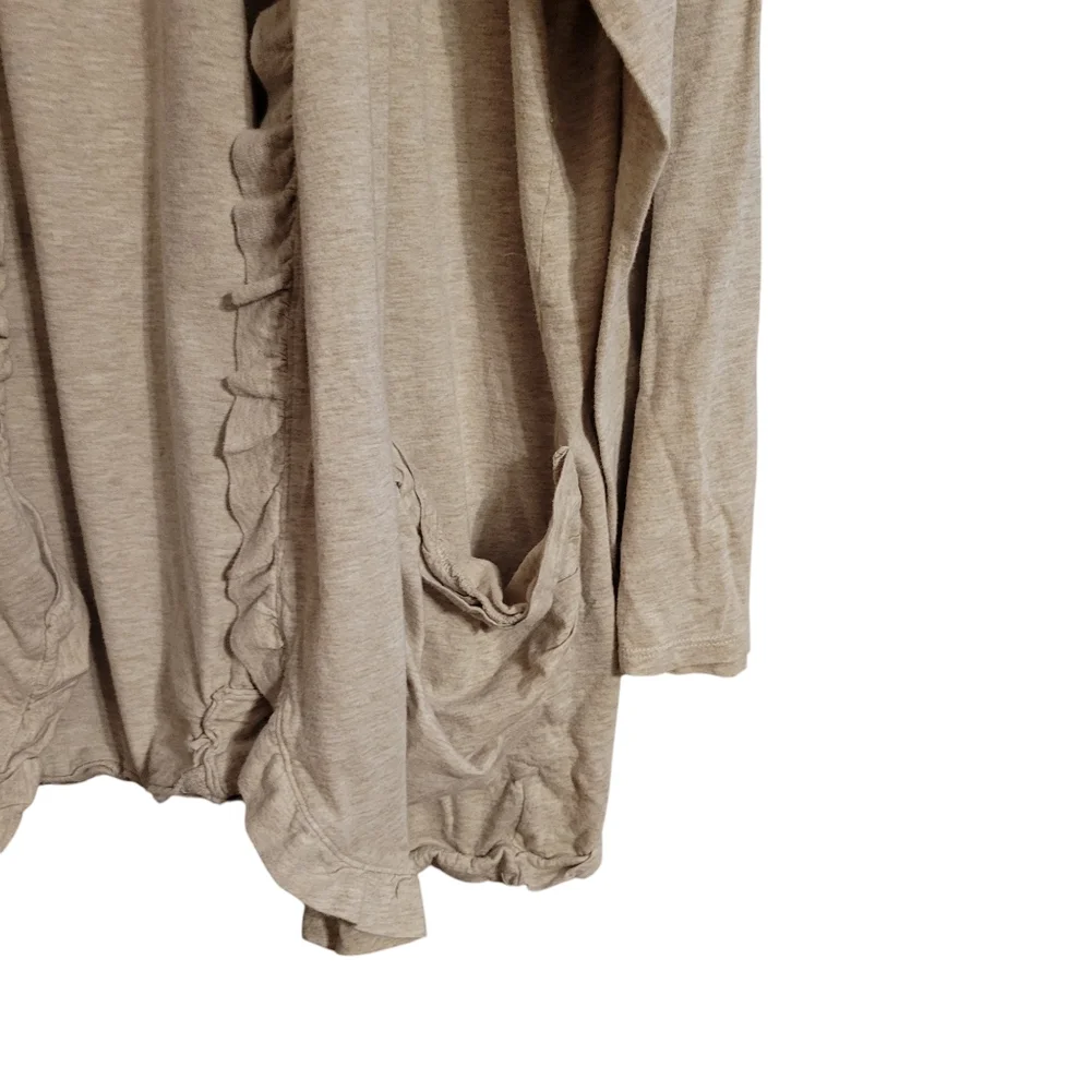 Deletta Anthropologie Ruffle Trim Open Cardigan